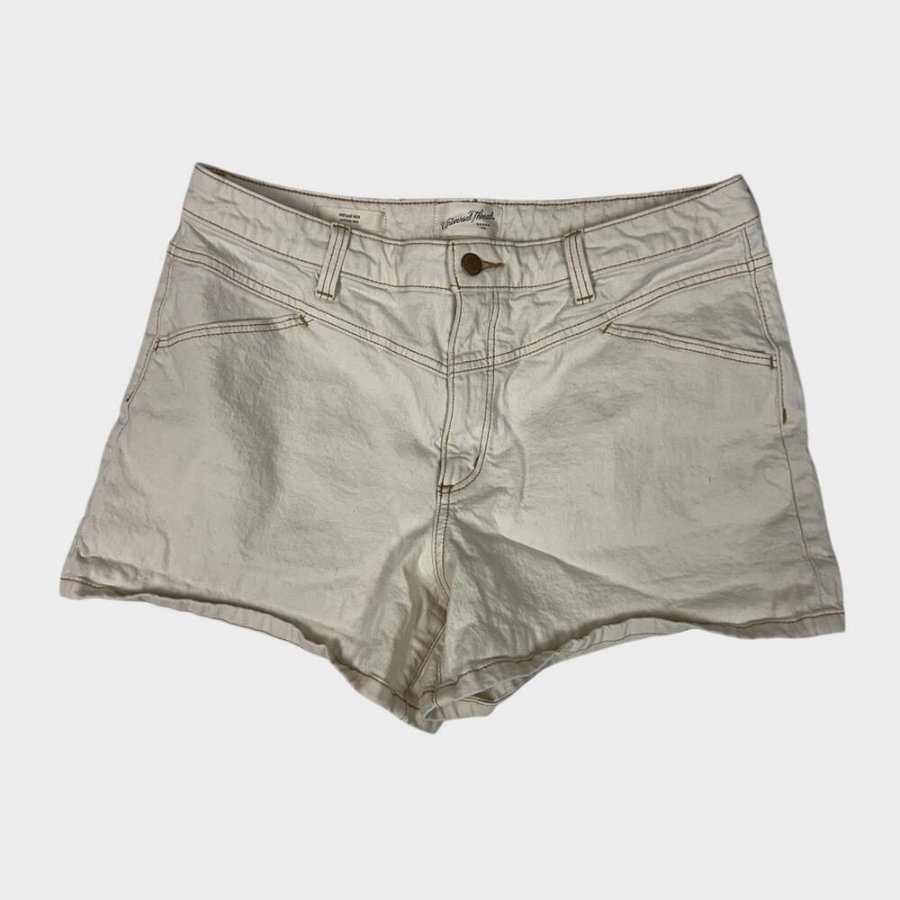 Universal Thread Vintage Midi Cream White Denim Shorts Womens 14 32R